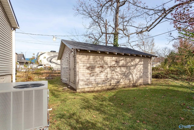 view of shed with cooling unit