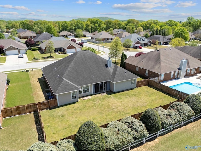 aerial view featuring a residential view