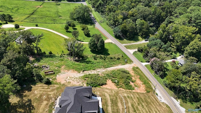 aerial view with a rural view