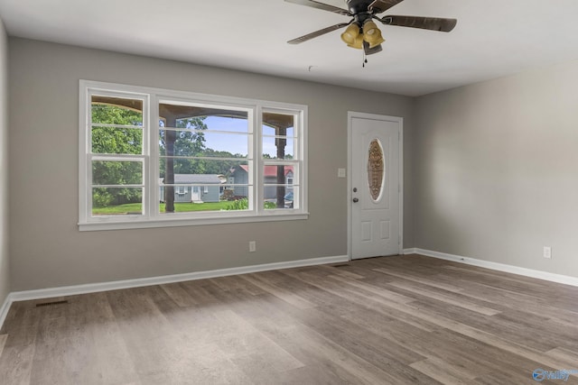 2703 Oakdale Ter, Huntsville, AL 35810 - foyer featuring wood finished floors and a ceiling fan