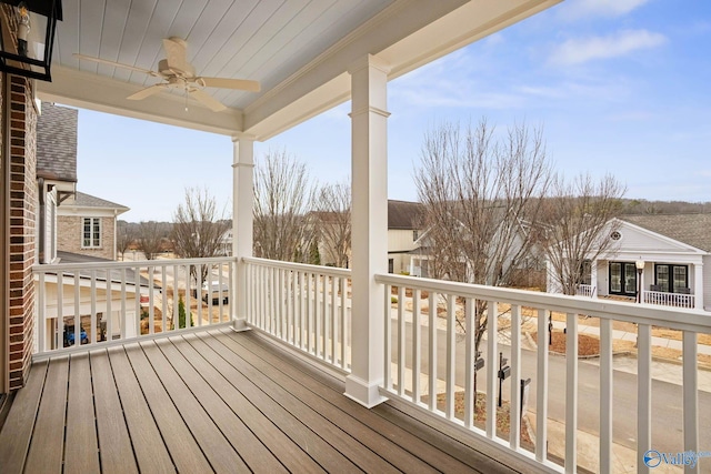 deck featuring ceiling fan