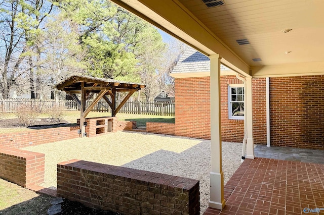 view of patio with a fenced backyard