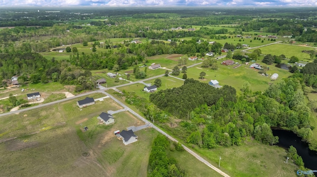 aerial view with a forest view