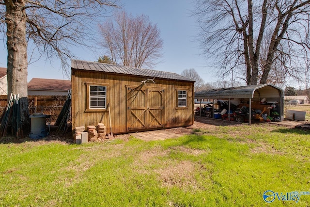 view of shed with a detached carport