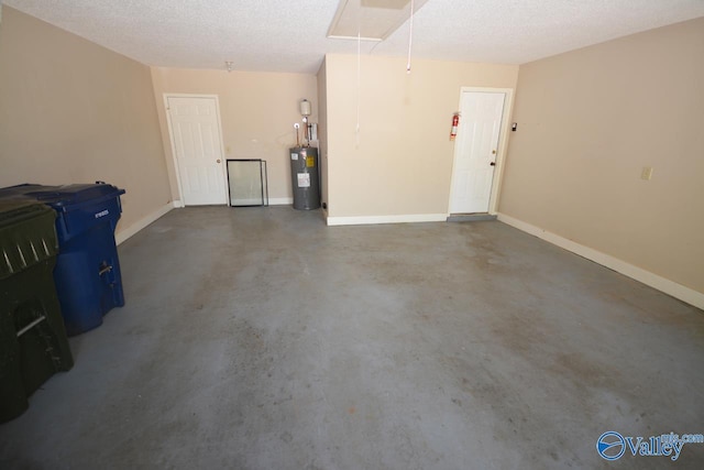 garage featuring water heater