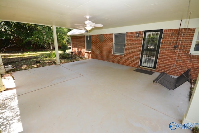 view of patio / terrace with ceiling fan