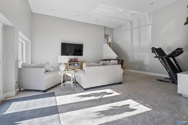 living room with light carpet