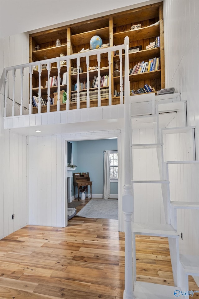 interior space with hardwood / wood-style flooring