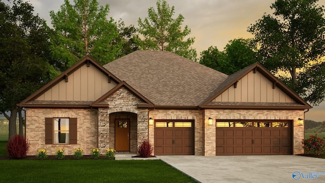 craftsman inspired home with a garage