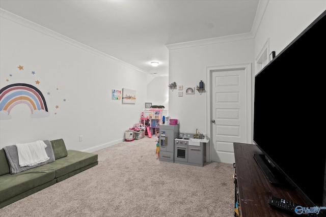 22424 Cantera Dr, Athens, AL 35613 - playroom with carpet flooring, crown molding, and baseboards