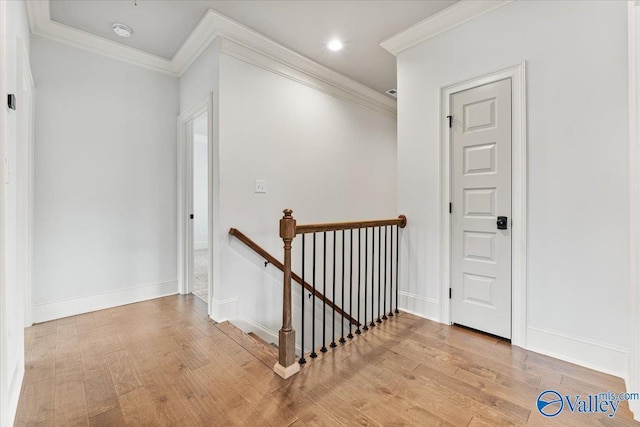 108 Napolean Ave, Madison, AL 35758 - staircase with ornamental molding, wood finished floors, baseboards, and recessed lighting