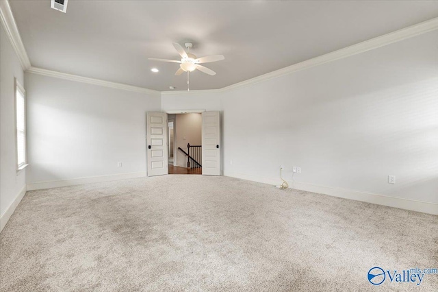 108 Napolean Ave, Madison, AL 35758 - carpeted empty room featuring a ceiling fan, crown molding, and baseboards