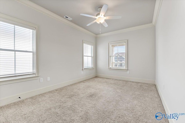 108 Napolean Ave, Madison, AL 35758 - empty room with carpet floors, crown molding, a ceiling fan, and baseboards