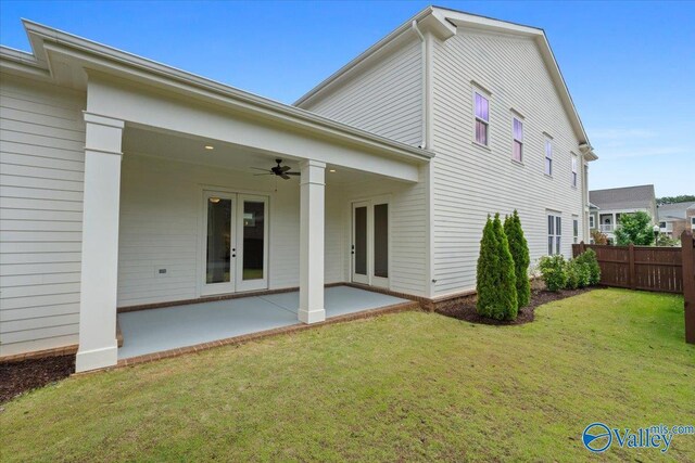 108 Napolean Ave, Madison, AL 35758 - back of house with french doors, a ceiling fan, and a patio