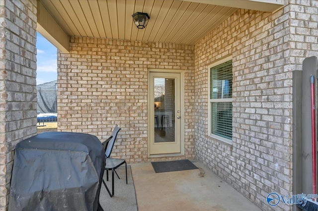 view of patio featuring grilling area