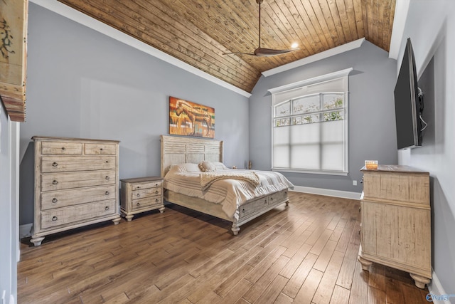 14 Blue Meadow Way, Gurley, AL 35748 - bedroom with wood ceiling, vaulted ceiling, dark wood finished floors, and baseboards