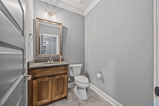 14 Blue Meadow Way, Gurley, AL 35748 - bathroom with ornamental molding, toilet, vanity, baseboards, and tile patterned flooring