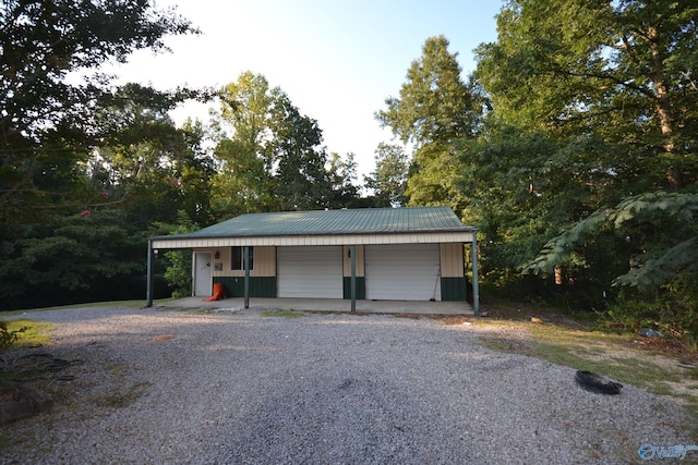 view of garage