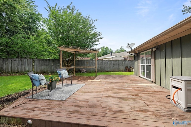 702 Royce Cir SE, Huntsville, AL 35803 - wooden terrace with a fenced backyard and a pergola