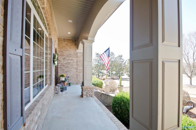 view of patio / terrace with a porch