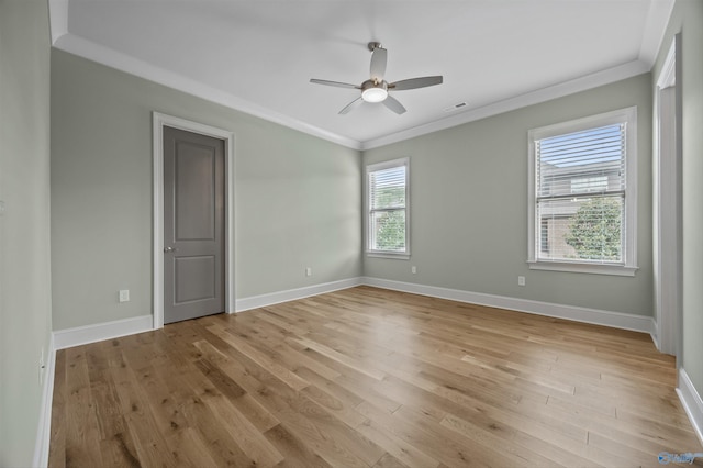 78 Mcmullen Ln SE, Gurley, AL 35748 - empty room with ornamental molding, light wood-style floors, a ceiling fan, and baseboards