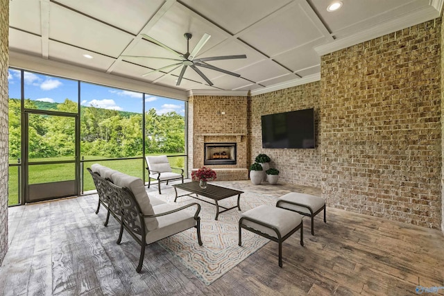 78 Mcmullen Ln SE, Gurley, AL 35748 - sunroom with coffered ceiling