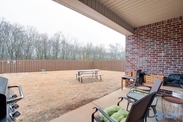 view of patio with a fenced backyard