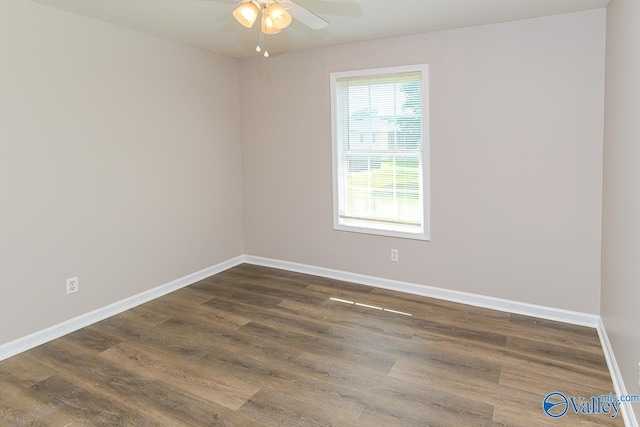 4114 Triana Blvd, Huntsville, AL 35802 - unfurnished room featuring ceiling fan and dark wood-style floors