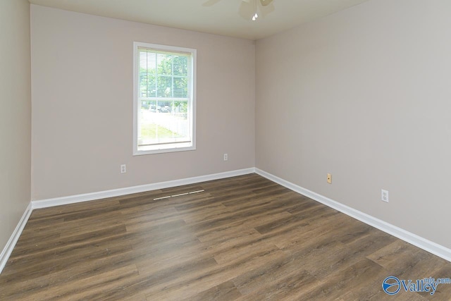 4114 Triana Blvd, Huntsville, AL 35802 - unfurnished room featuring dark wood-type flooring and a ceiling fan