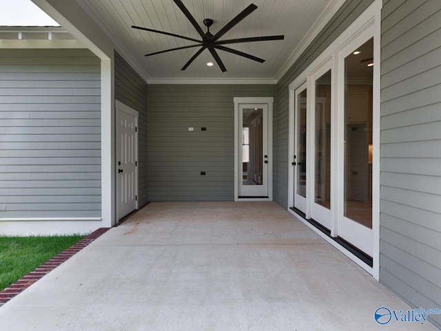 view of patio / terrace with ceiling fan