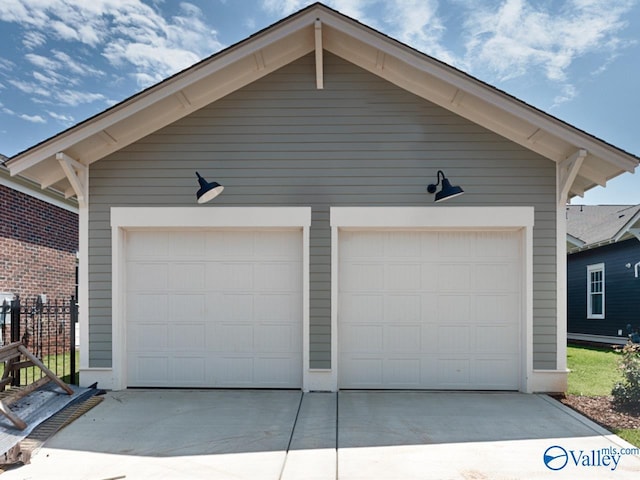 view of garage