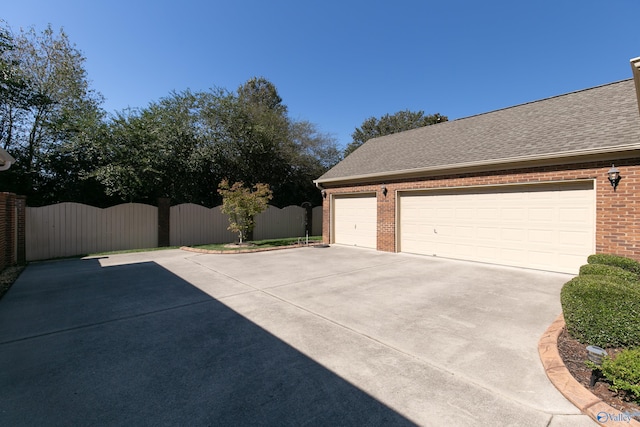 view of garage