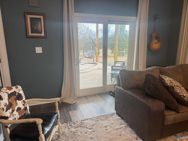 entryway with hardwood / wood-style flooring