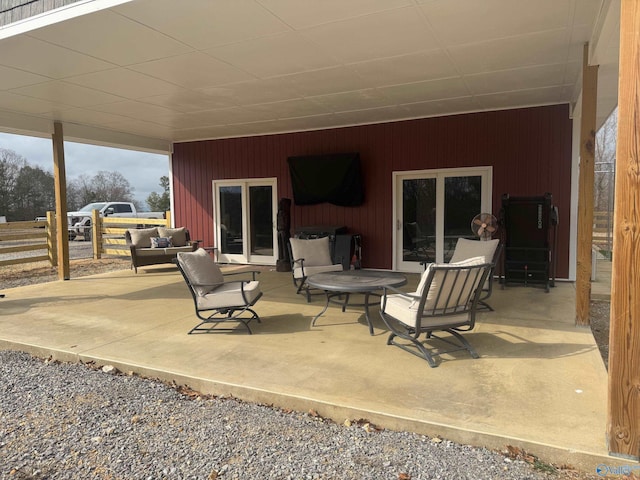 view of patio featuring an outdoor living space