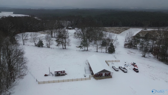 view of snowy aerial view