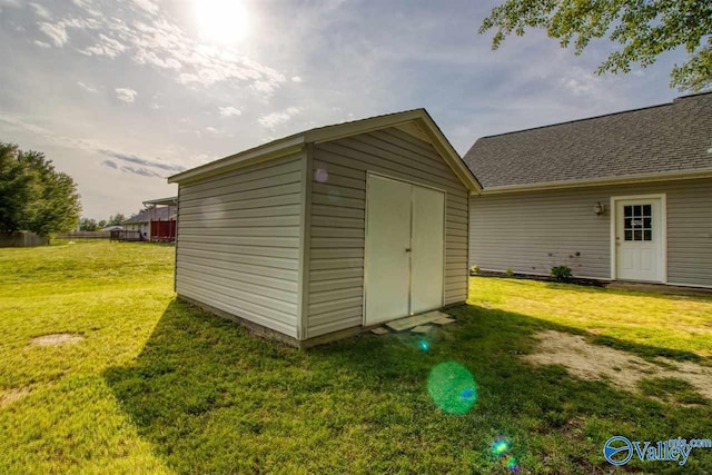 view of shed