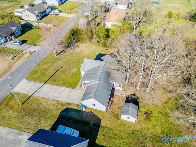 aerial view featuring a residential view