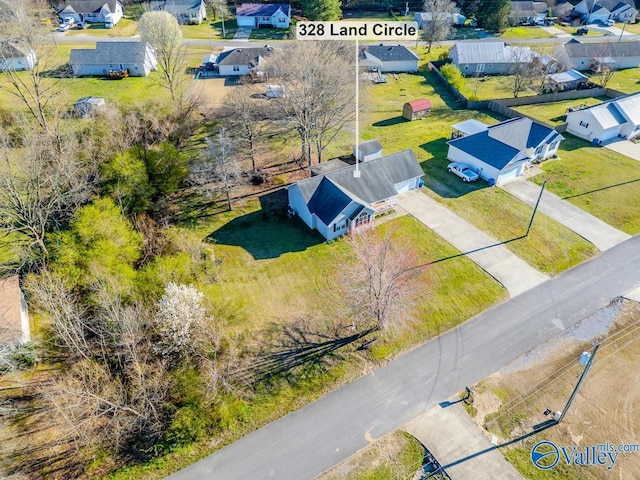 bird's eye view with a residential view