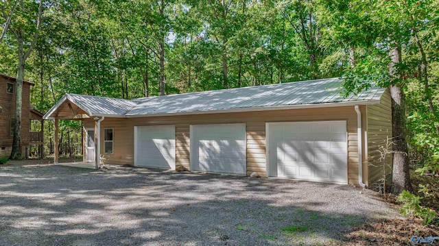 garage with wooden walls