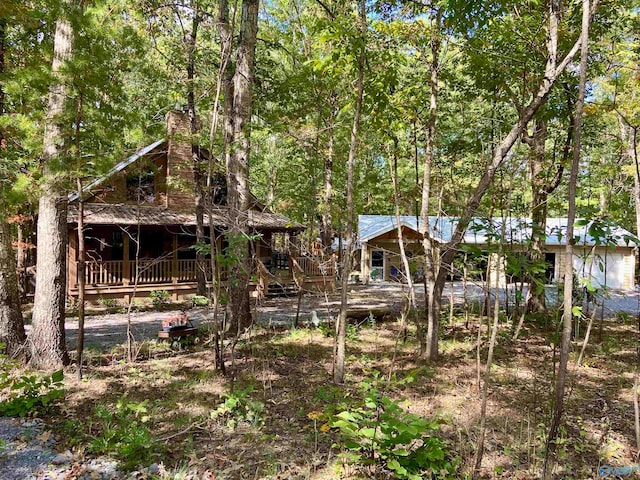 view of yard featuring a deck