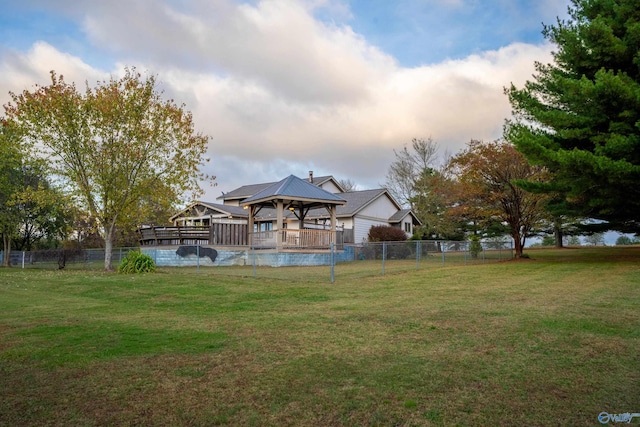 view of yard featuring a gazebo