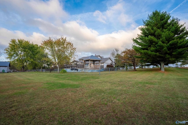 view of yard with a gazebo