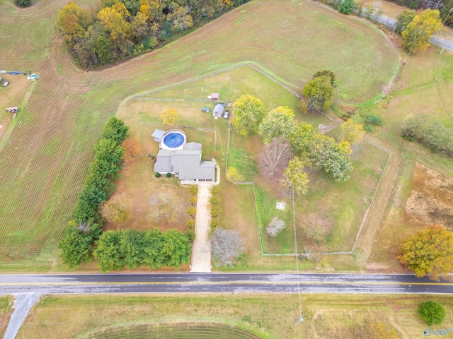 aerial view with a rural view