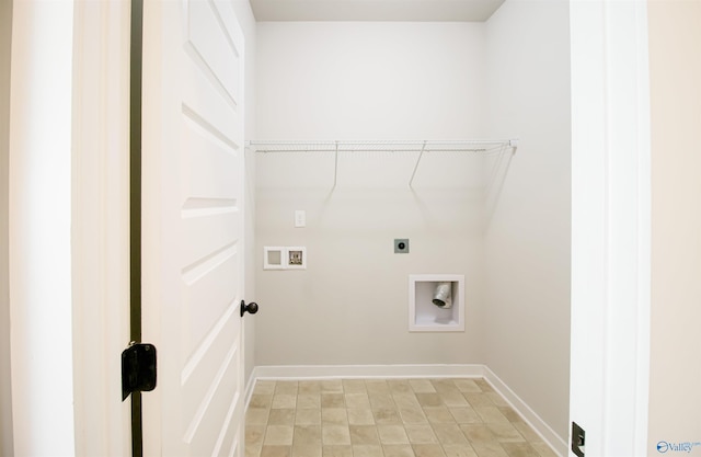 washroom with washer hookup and hookup for an electric dryer