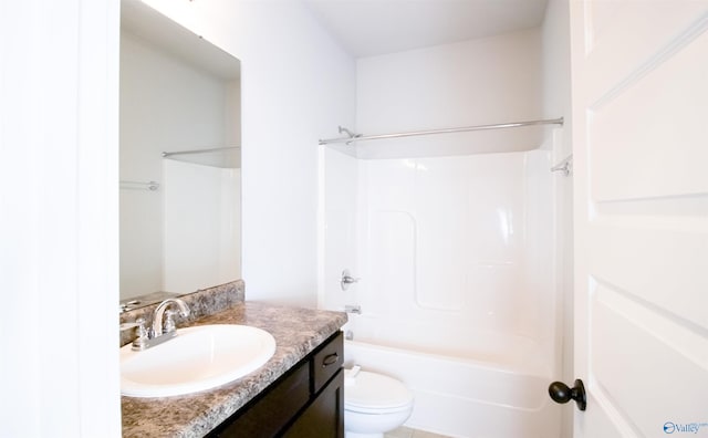 full bathroom with vanity, toilet, and shower / bath combination