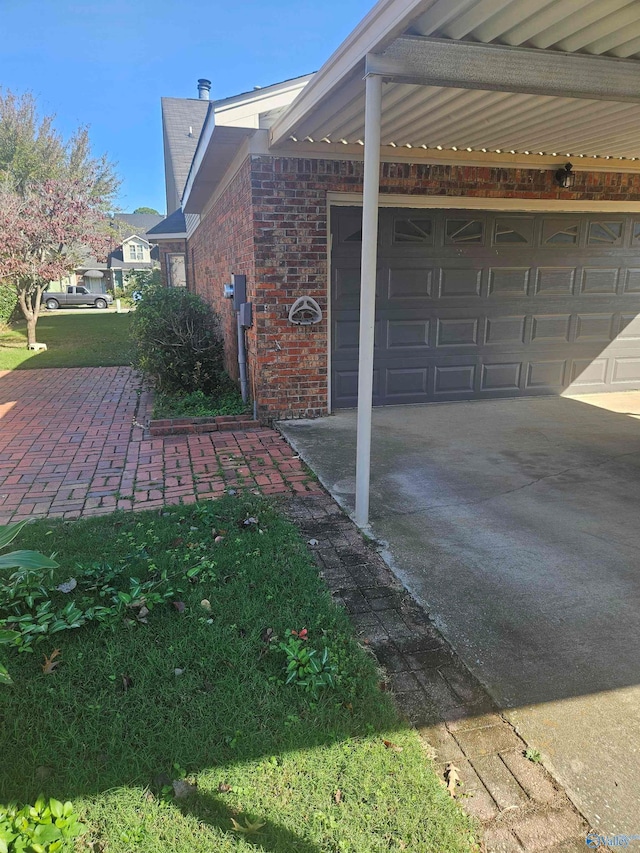 view of home's exterior featuring a garage