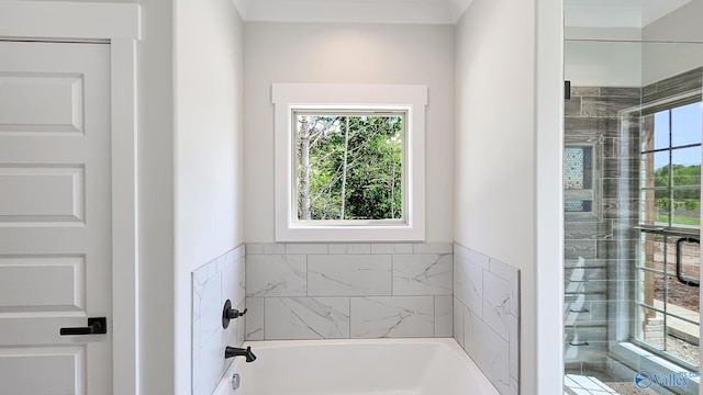 15685 Huntsville Brownsferry Rd, Athens, AL 35611 - bathroom featuring a garden tub and a shower