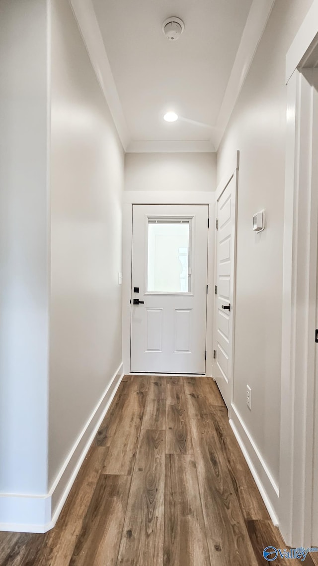 15685 Huntsville Brownsferry Rd, Athens, AL 35611 - doorway featuring baseboards and dark wood finished floors