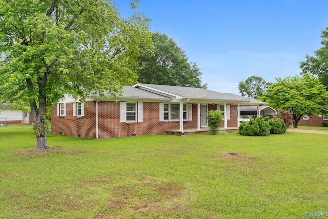 113 Gordon Dr, Athens, AL 35611 - ranch-style house with a front lawn, brick siding, crawl space, and driveway