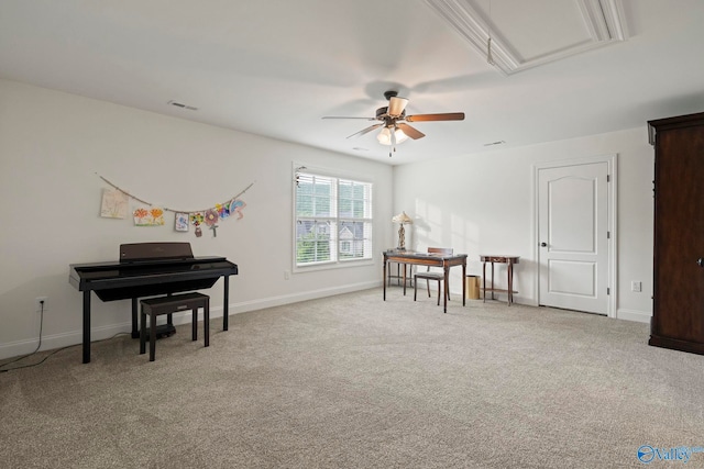 11 SE Braewick Pl, Gurley, AL 35748 - living area with ceiling fan, carpet, and baseboards